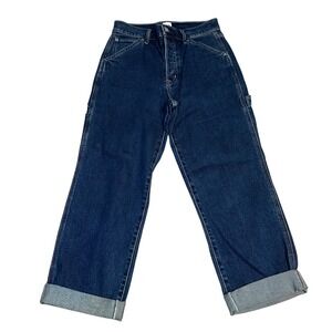 GAP Carpenter Jeans Dark Wash Denim Women Size 4 Cropped Cuffed